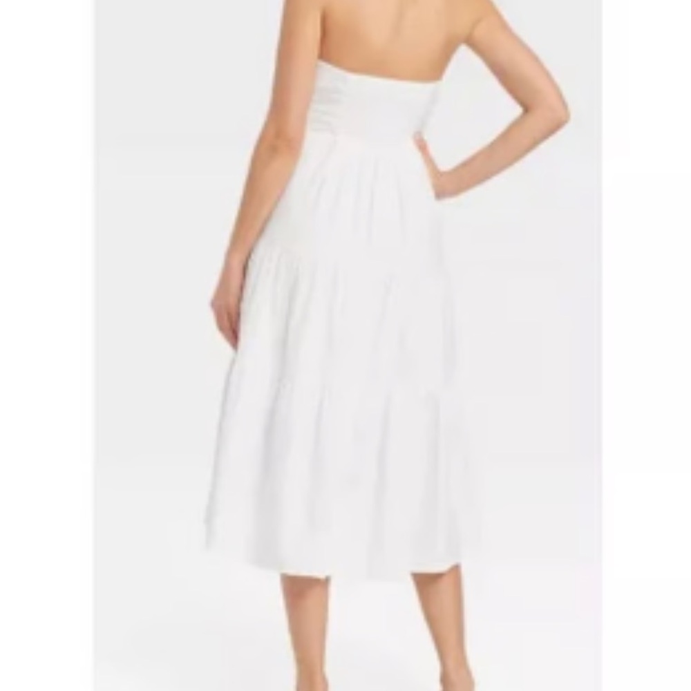 Universal Thread White Strapless Dress Euc - image 2